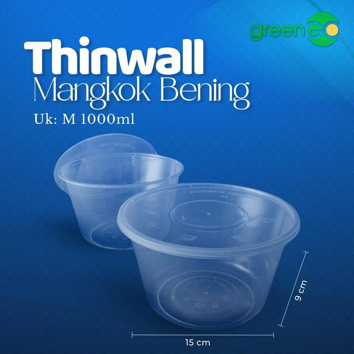 MANGKOK THINWALL AECO 1000ML ISI 25 SET MANGKOK PLASTIK THINWALL BULAT