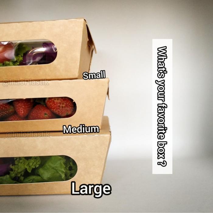 [25Pcs] Food Grade Brown Kraft Paper Lunch Box (Xl) / Paper Box Windows