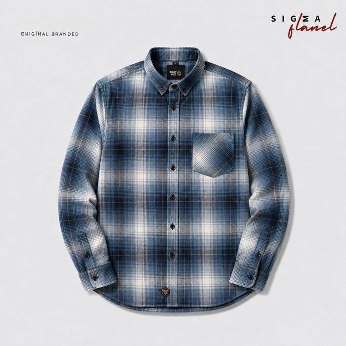 Kemeja Flanel Semi Wool Premium Lengan Panjang Unisex Kemeja Pria Dan Wanita Motif Kotak Sg