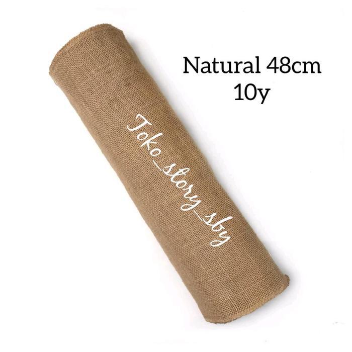 1 Roll : 10 Yard 50Cm Kain Goni Coklat / Kain Goni Natural Brown