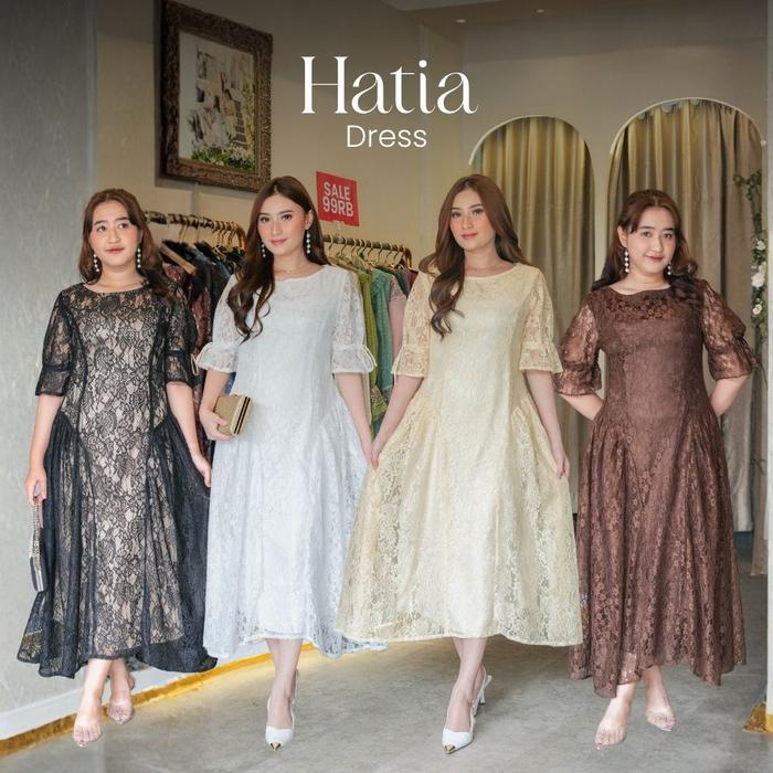 Miss Nomi Hatia Dress Wanita Dress Pesta Bridesmaid Dress Kondangan Brukat A Line Bigsize Best
