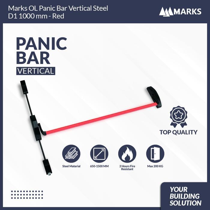 Marks FDH 002 - Panic Bar Painted Steel - Panic Bar Vertical Steel 1000 mm