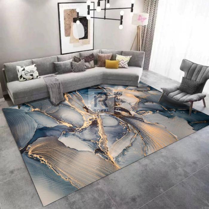 Karpet Lantai Ruang Tamu Premium 150X200 cm Marmer STONE Carpet Benang Aesthetic Ambal Lantai Karet
