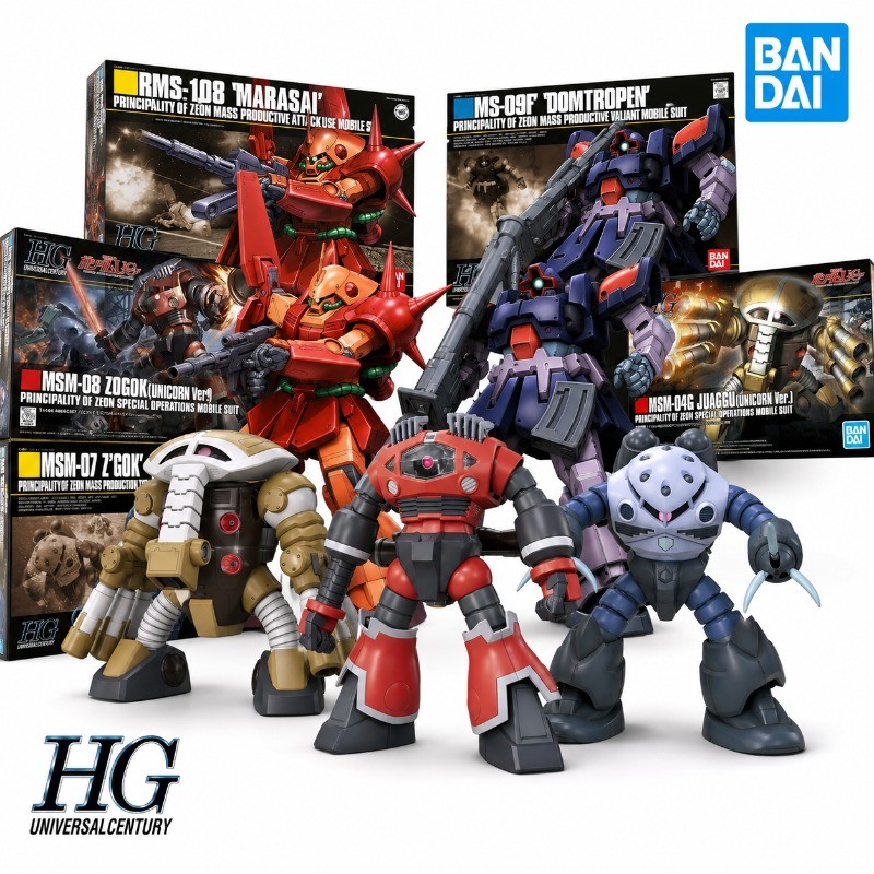Bandai HG 1/144 Zeon Z'Gok Juaggu Zogok Dom Tropen Marasai Unicorn Mass Productive Amphibious Mobile