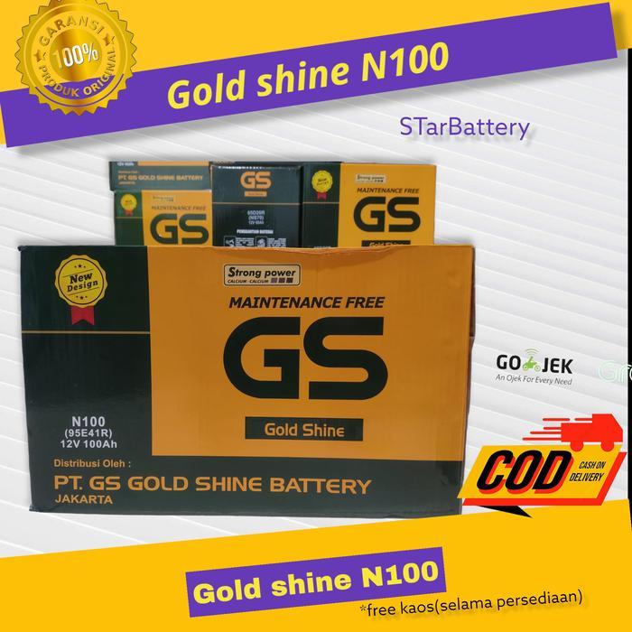 Aki Mobil N 100 (95E41R)GS Gold Shine Aki kering N100 Genset Excavator
