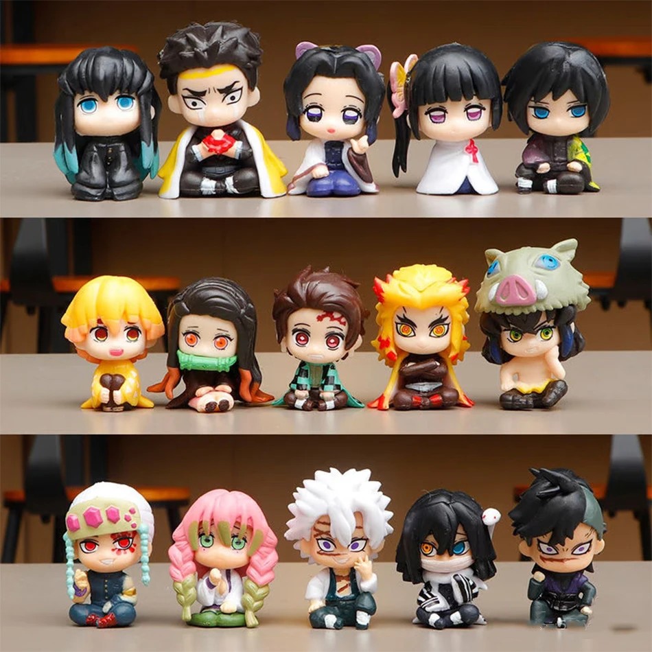 Q Figure sitting Action Version Demon Slayer Sitting Ghost Doll Tanjiro Nidouzi Inosuke Zenizu Doll