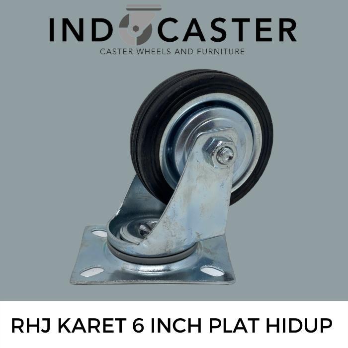 new Roda Karet Roda Troli Roda Lori RHJ Plat Hidup 6"
