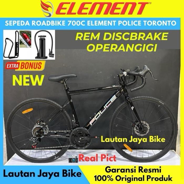 Sepeda Roadbike 700c Element Police Toronto Terbaru - Hitam