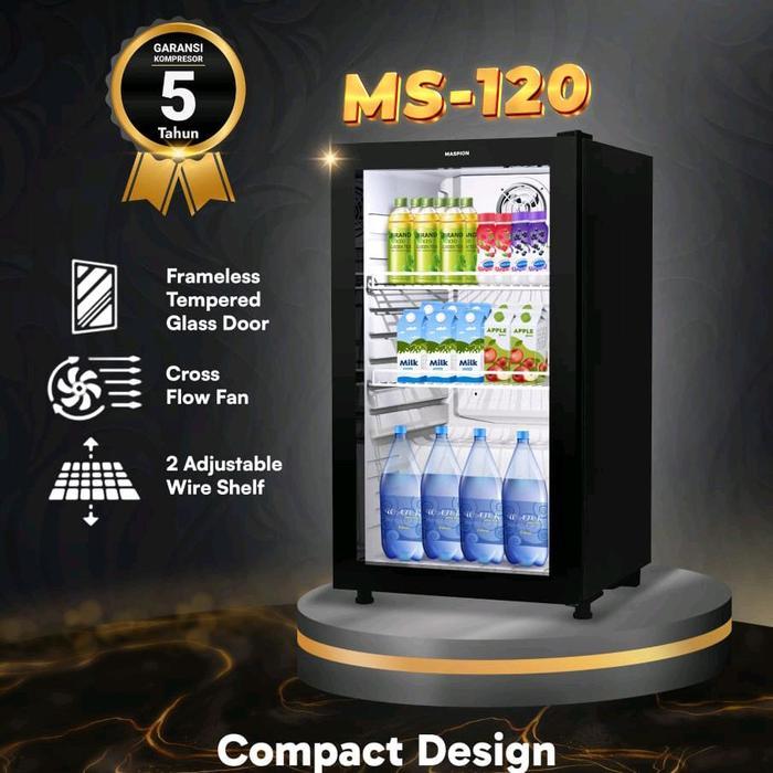 SHOWCASE MASPION 126LITER MS-120 SHOWCASE MINI DISPLAY COOLER MASPION SHOWCASE MASPION 2 RAK SHOWCAS