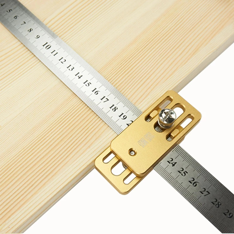 WOODWORKING SCRIBING TOOL STEEL RULER POSITIONING BLOCK CROSSED OUT TOOL LINE DRAWING MARKING GAUGE