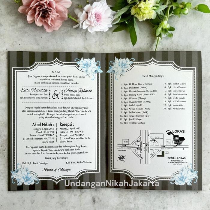 Blangko Undangan Kosong Pernikahan Erba Kartu Blanko Simple 88218