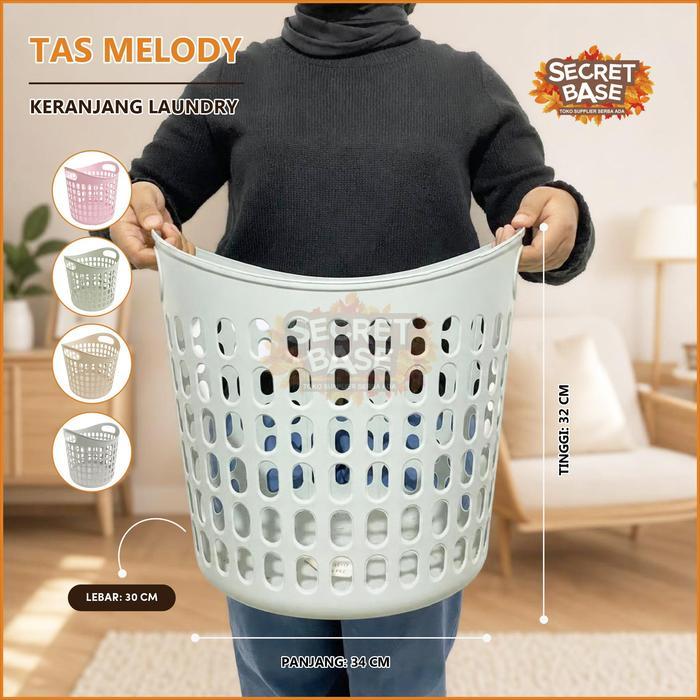 Tas Melody - Keranjang Plastik Besar / Box / Keranjang Serbaguna Belanja Minimarket Laundry