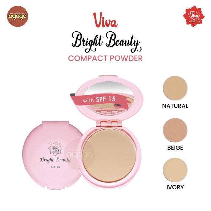 KJ VIVA BRIGHT BEAUTY COMPACT POWDER SPF 15 - BEDAK PADAT VIVA