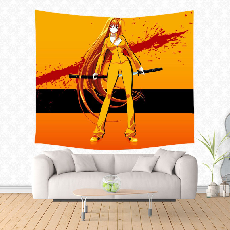 Kill Bill Wall Hanging Tapestry Bed Manta Yoga Mat Beach Blanket Camping Mattress Sleeping Pad