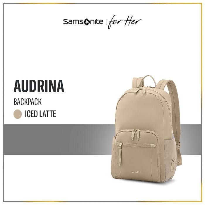 DISKON Samsonite Audrina Backpack 15.6" - Iced Latte READY STOCK
