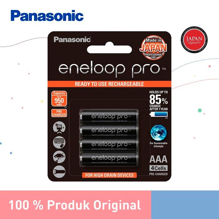 Panasonic Eneloop Pro Baterai Rechargeable AAA 4pc Battery Eneloop Pro