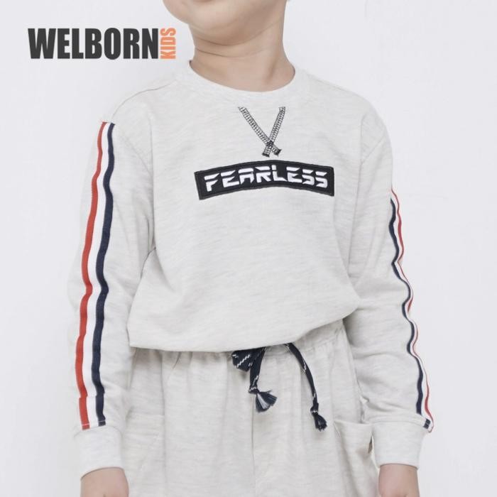 Welborn Kids Sweater Fearless Grey Anak Laki