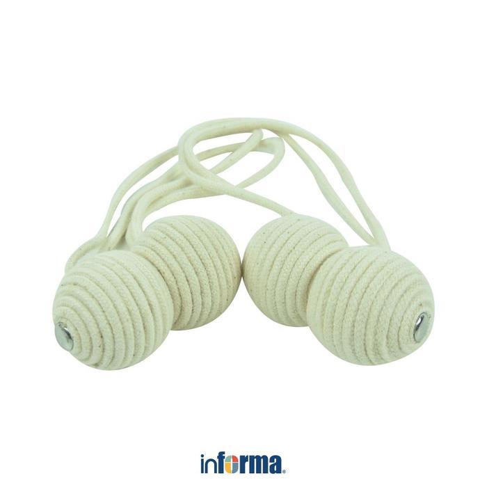 Sale Informa Tali Pengikat Gorden Magnet Cotton Ball - Krem