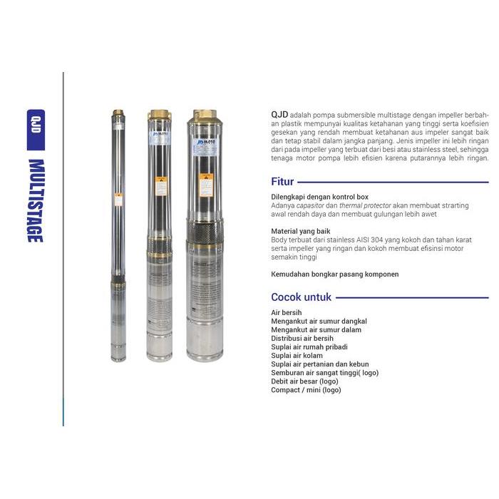 Do- INOTO 3IN 217 0,75hp + kabel 50m pompa air submersible 75QJD 217