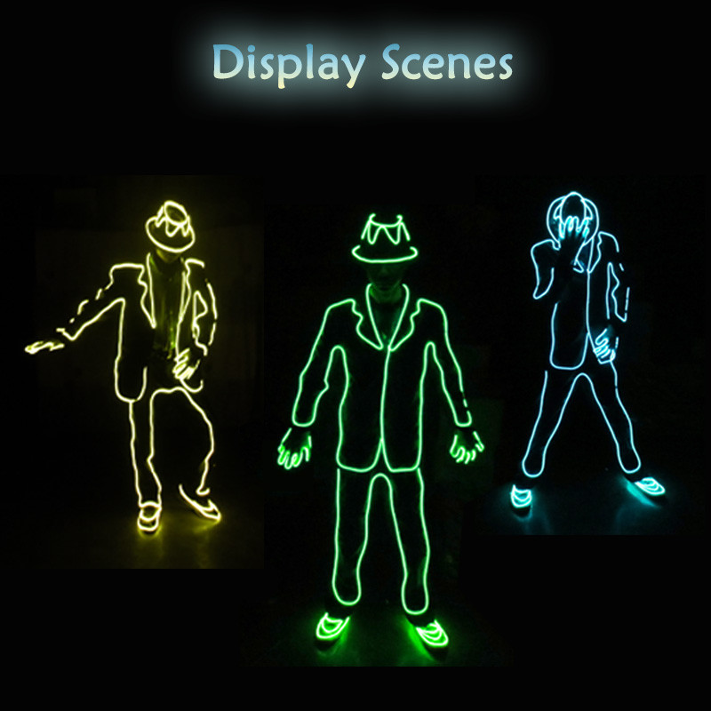 Glowing Costume Accessory EL Wire Neon Light Material DIY Fluorescent Dress Michael Jackson Dance St