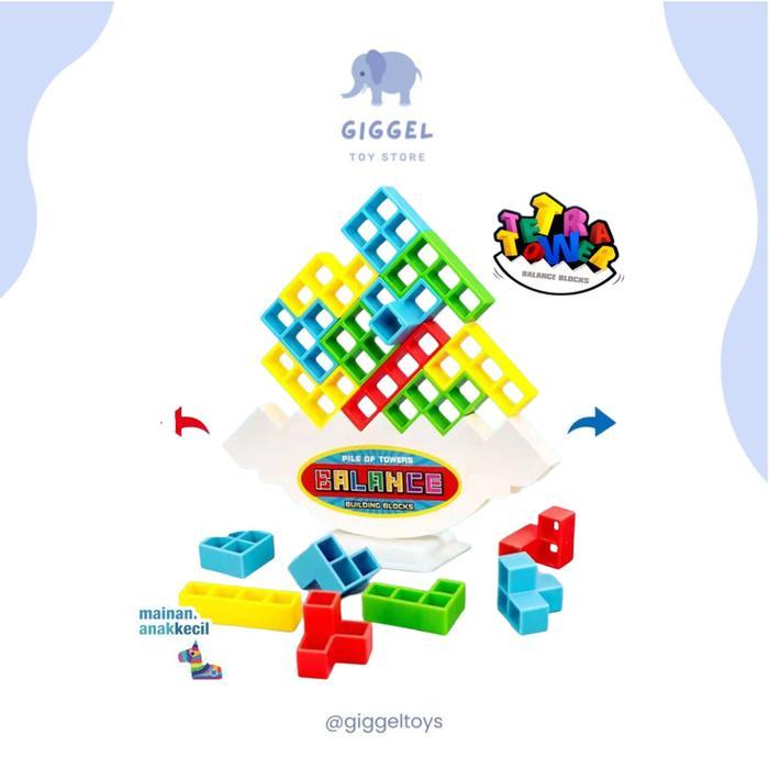 abmg- Mainan Anak Balok Keseimbangan / Tetris Balancing Tower Toys / Tetra Tower Game