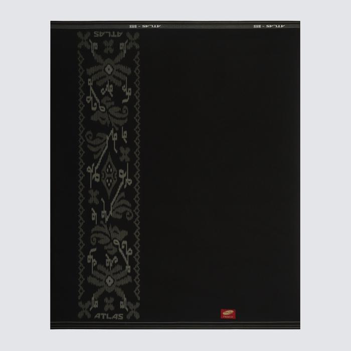 Sarung ATLAS Premium 725 Tumpal Kembang Polos na Hitam 01 Siap Kirim