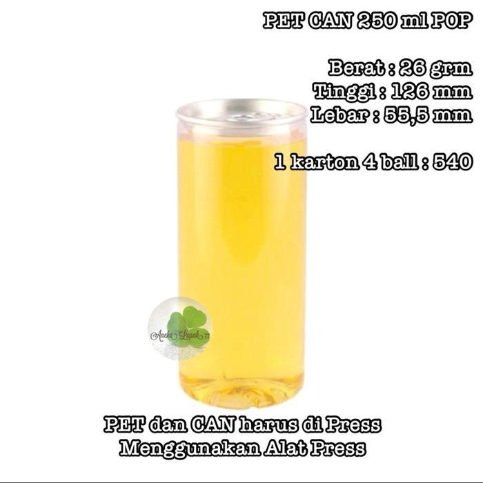Pet Can 250 Ml Pop Isi 30 Pcs Botol Can Untuk Minuman Juice