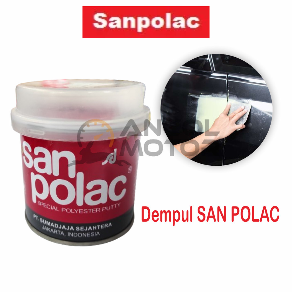 Sanpolac Dempul Kecil 250gr Plus Hardener Cat Besi Kayu Plastik Body