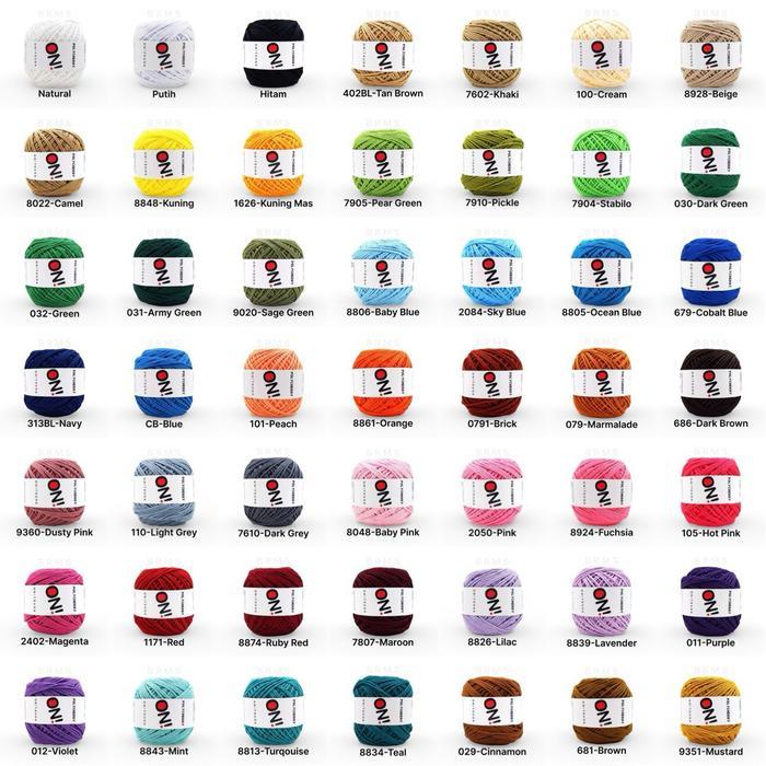 Benang Rajut Polyester Polycherry Grosir 10 Gulung Bisa Campur Warna