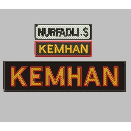 DD-87 PATCH BORDIR KEMHAN NAMA CUSTOM 2 LOGO EMBROIDERY