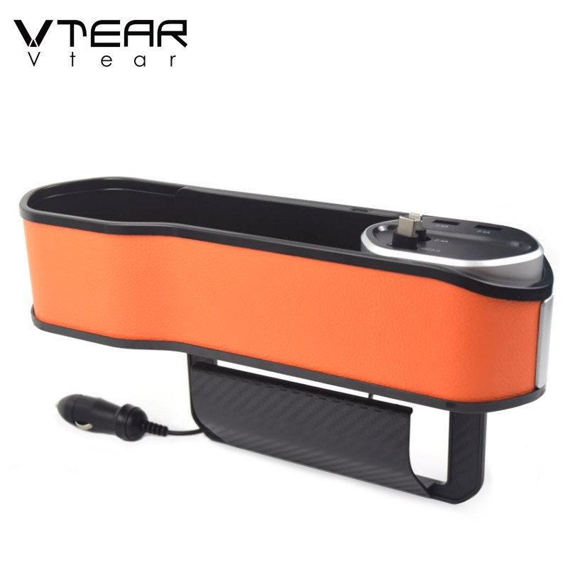 Vtear Car Organizer With Charger Cable Usb Wireless Charging Universal Storage Box Auto Phone Holder