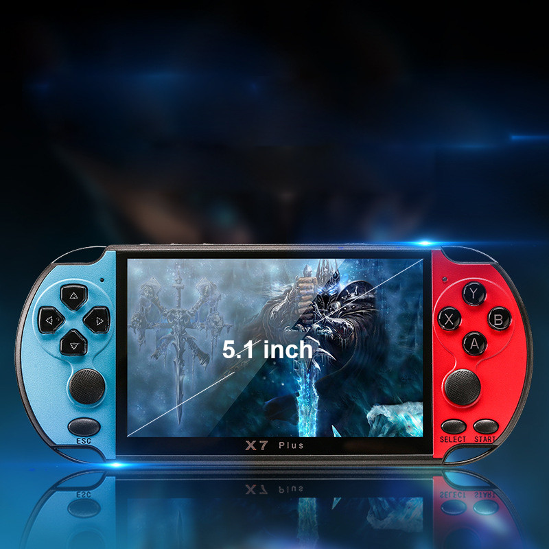 X7 Plus Portable Game Box Full Color 5.1 Inch Handheld Game Player X7 Plus Retro Video Game Console