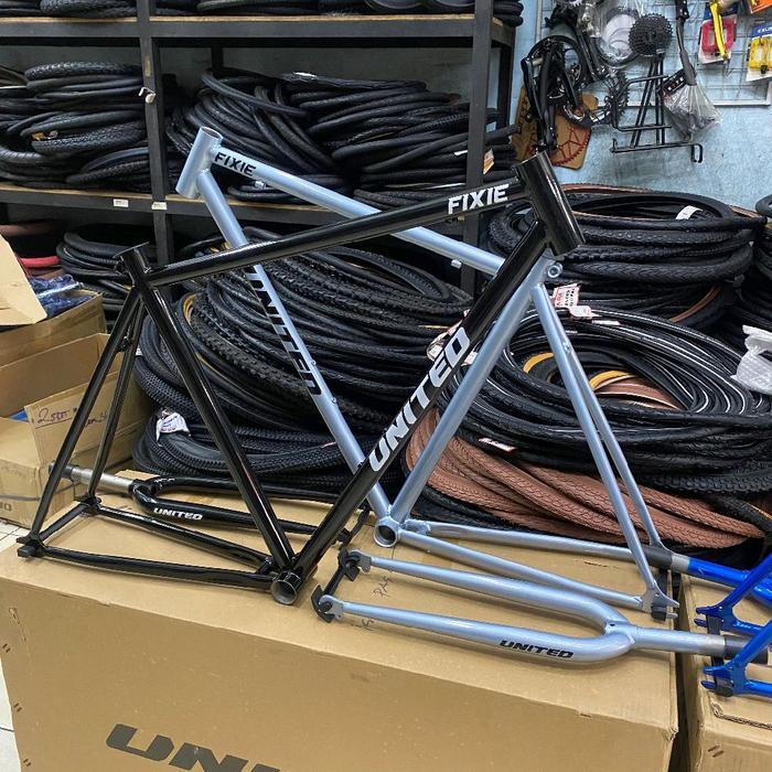 Frame + Fork Fixie Steel 700C Ukuran 49 Model Classic