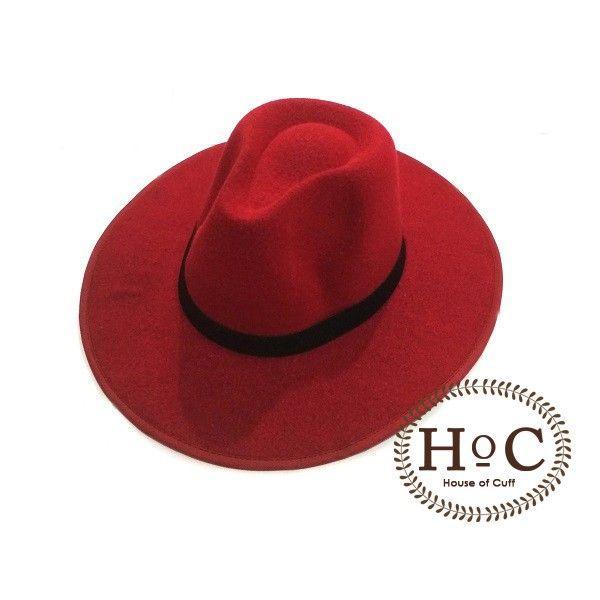 houseofcuff fedora Wide topi lebar maroon