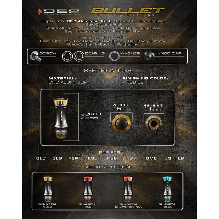 Daido - DSP CNC Handle Knob Reel Bullet - Knob Reel