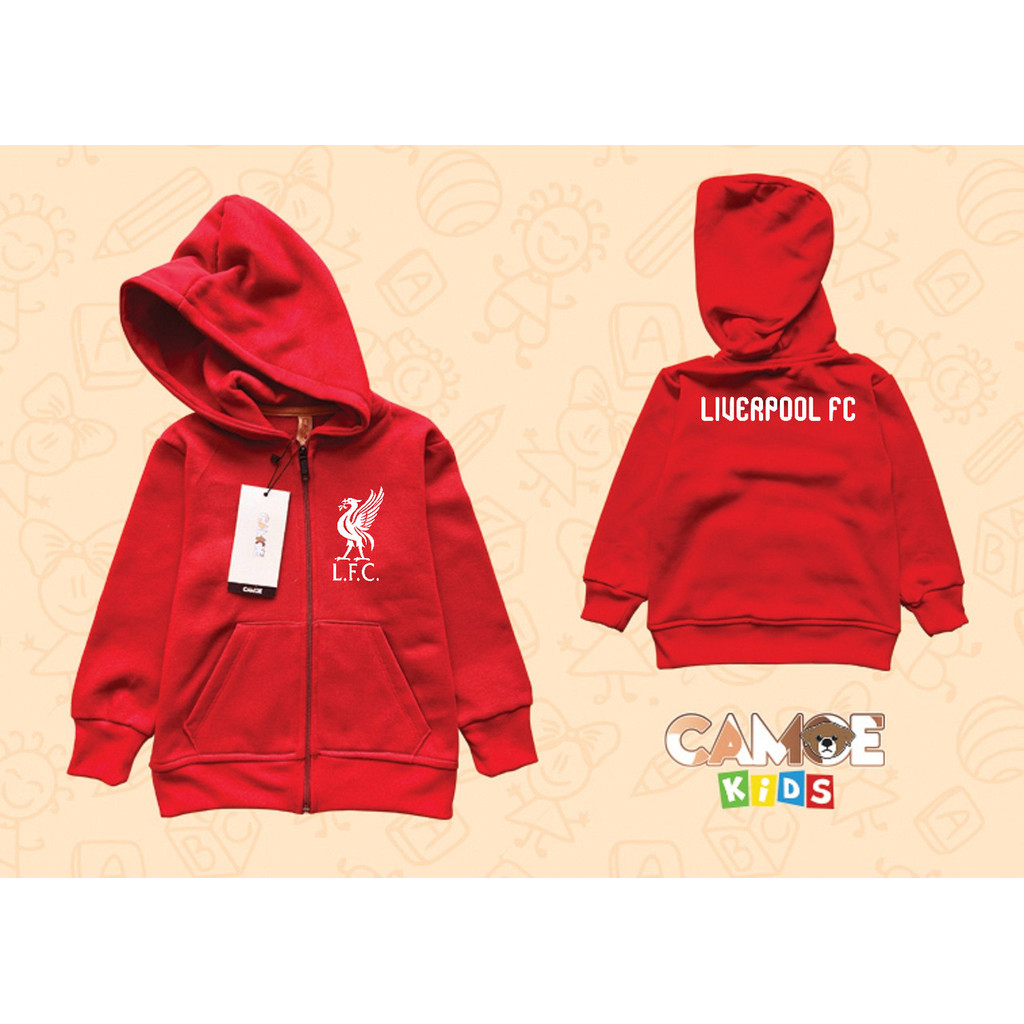 Jaket Hoodie Zipper Anak KIDS Liverpool FC Logo