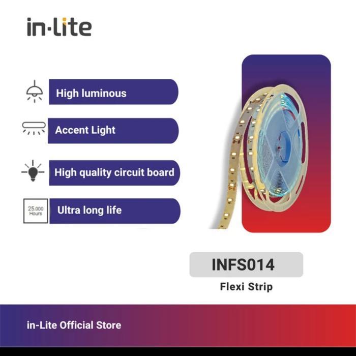 NEW FLEXI STRIP LIGHT LED INLITE 60 CHIP/M 8.5W/M IP20 DC 12V - INFS014