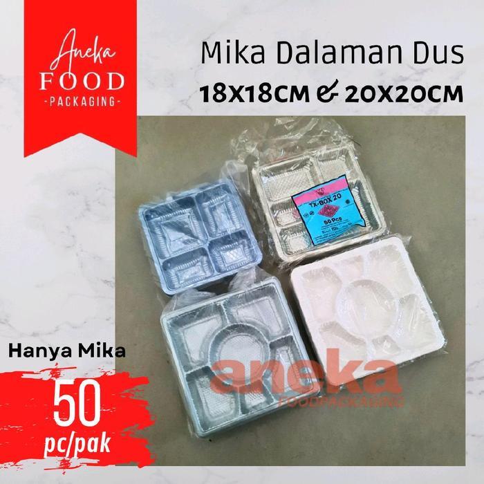 50pc- Mika tray alas dalaman dus nasi box kotak katering sekat 4, sekat 5, sekat 6 & sekat 7 uk.