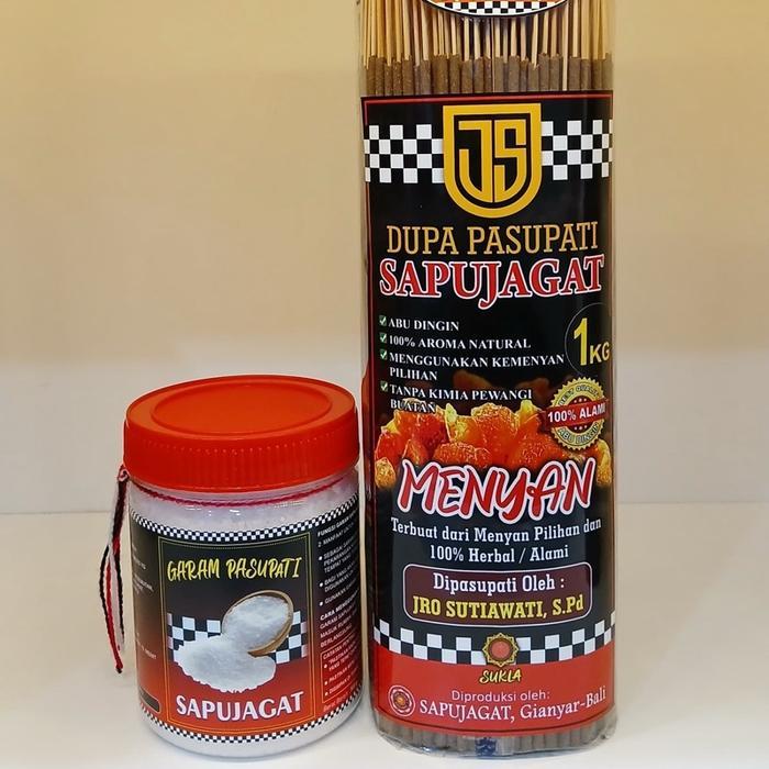 SAPUJAGAT (GARAM PASUPATI Paket 2 Produk Sapujagat Garam Pasupati dan Dupa Pasupati Herbal Menyan SA