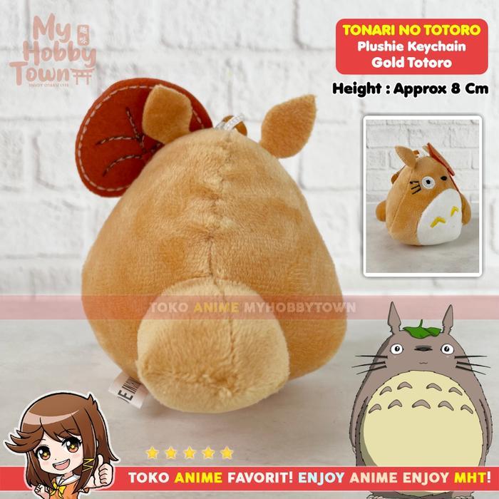 Gantungan Kunci Plush Anime Tonari No Totoro Brown Gold Totoro Leaf