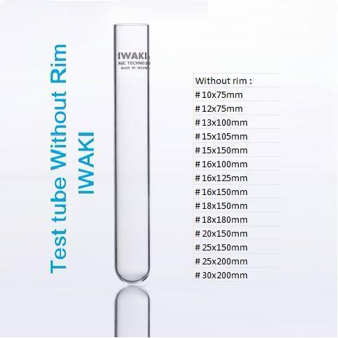 Iwaki-9820Tst13-100Np Iwaki Test Tube 13X100 Mm Tabung Reaksi Kaca Gelas Without Rim