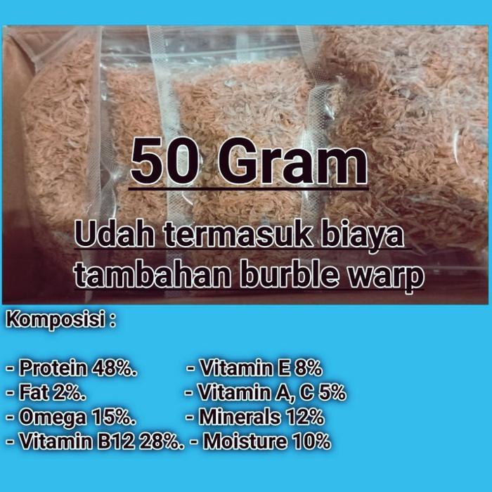 Udang kering / pakan ikan / pakan kura kura / koi / udang reborn / kura - kura / pakan chana / udang