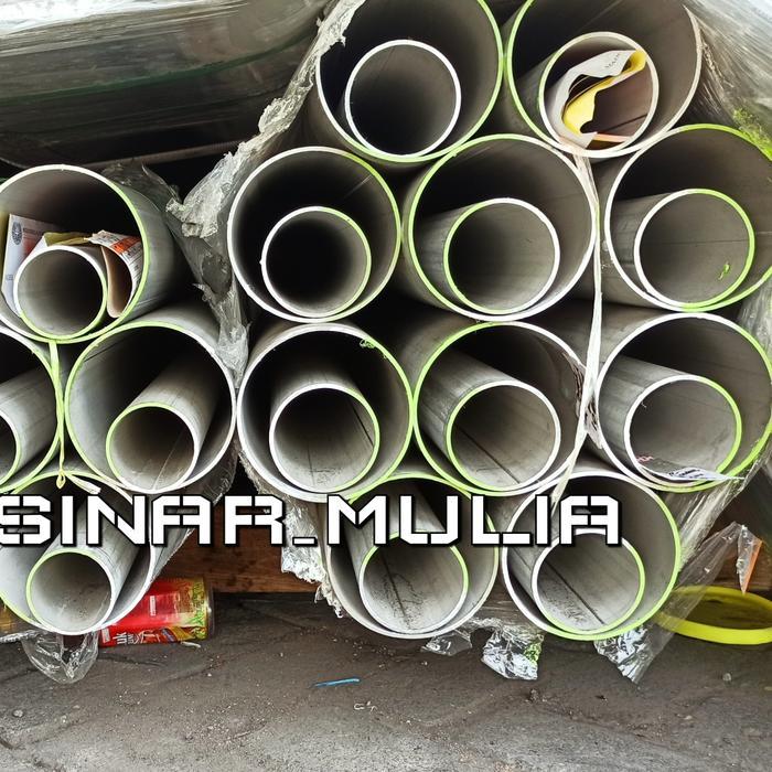 Grubyshop- Pipa Stainless 8Inch Tebal 3.8Mm X 35Cm Pipa Stainless 304 Pipa Schedule