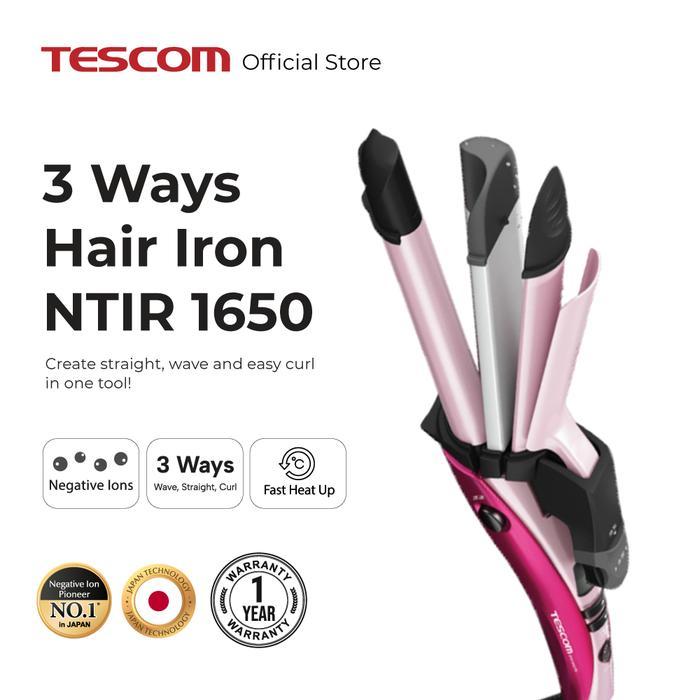 Tescom Catokan Pengeriting Rambut 3 ways Hair Iron NTIR1650