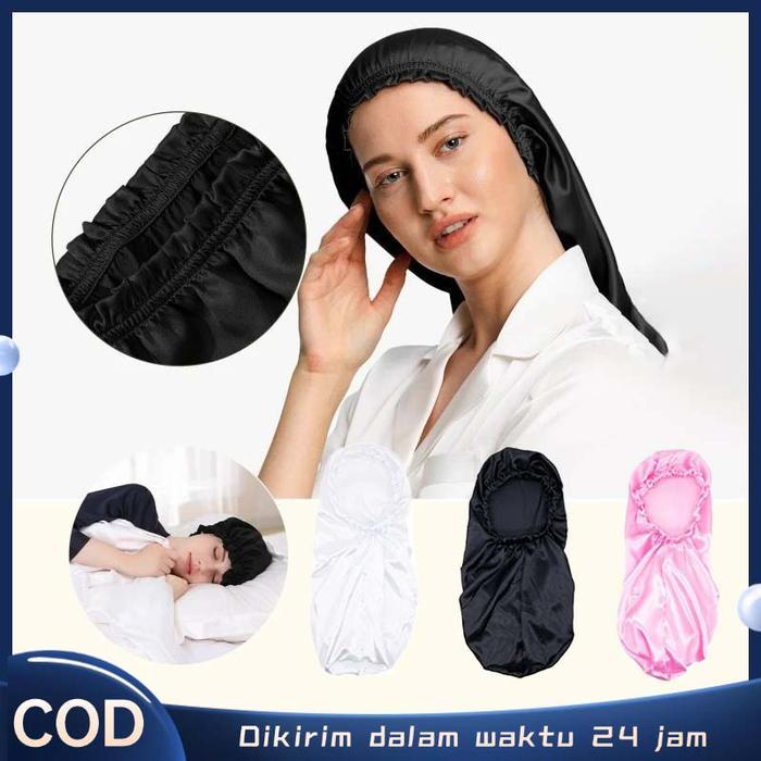 Terlaris Hair Silk Bonnet Bonnet Rambut Hair Bonnet Satin Sleeping Cap Silk Hair Bonnet