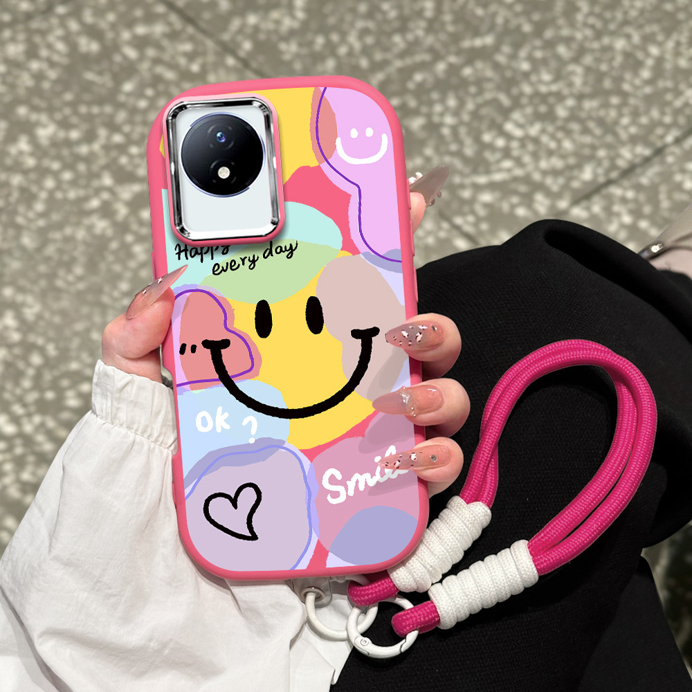 Casing HP Softcase Tali Gantungan Lanyard VIVO Y02 Y02A Y02T Korean Style Cute Lucu PDD-5023