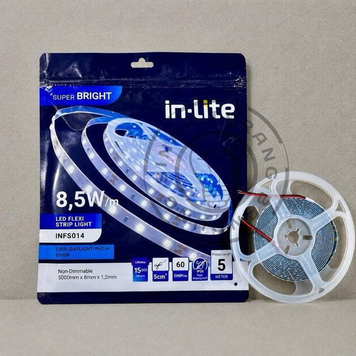 SALE FLEXI STRIP LIGHT LED INLITE 60 CHIP/M 8.5W/M IP20 DC 12V - INFS014