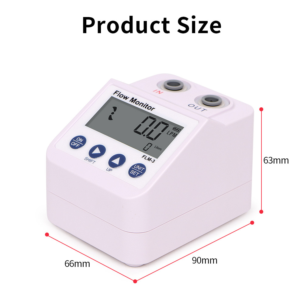 FLM3 14" Flow Meter Automatic Digital Flow Monitor Meter LCD Display Water Flowmeter with Buzzer