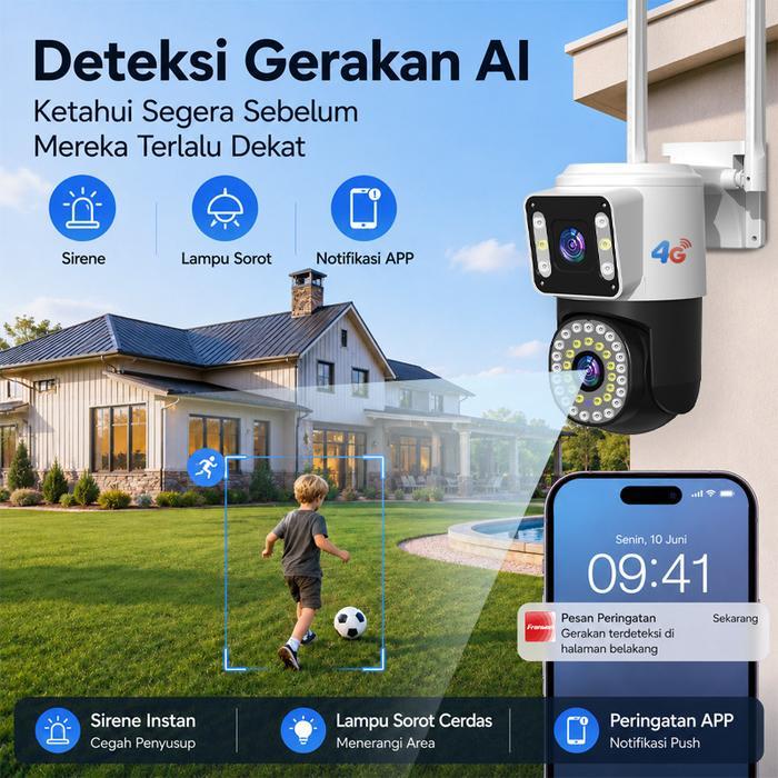 Diskon [4G Sim Cctv] V380 Cctv Kamera V2-4G Tahan Air Outdoor Cctv Pakai Simcard 4G Kamera Pengawas