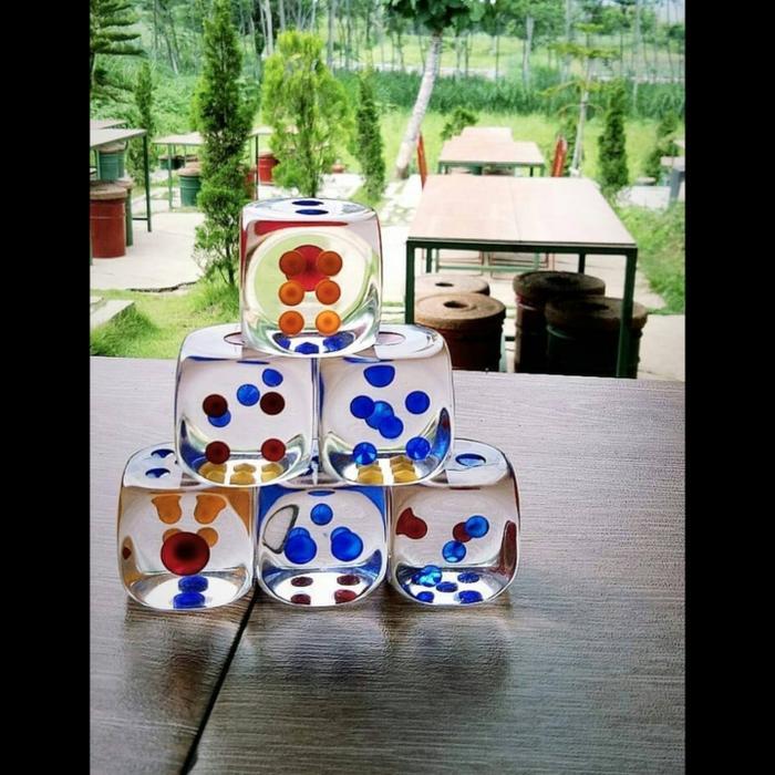 PROMO Dadu Jumbo Dadu Jumbo Transparan / Dadu Mainan / Transparent Dice / Toy Dice / Mainan Dadu